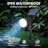 Solpex Solarne oświetlenie punktowe do użytku na zewnątrz, klasa wodoszczelności IP65, 25 diody LED, zasilane energią słoneczną reflektory do ścieżek, ogrodów, ogrodzeń (białe, 6 sztuki)