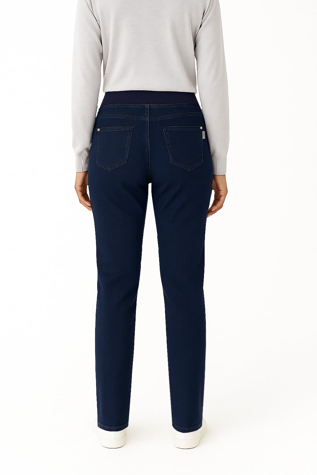 COSMA Damenjeans Anna – Komfortable Slim-Fit Schlupfjeans mit elastischem Jersey-Gummibund. Bequeme Mid-Waist Jeggings im klassischen Denim-Look für Alltag & Freizeit. Damenhose Made in Europe.