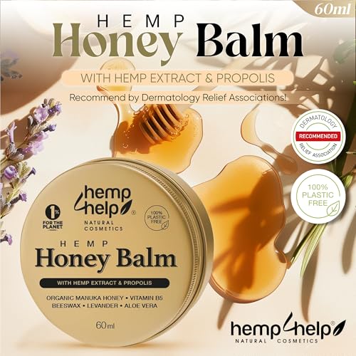 Manuka-Honig-Hanf-Salbe für Neurodermitis & Ekzeme, Schuppen - Propolis, Bienenwachs, Aloe Vera- Dermatologisch Empfohlen, Heilt Trockene, Rissige Haut