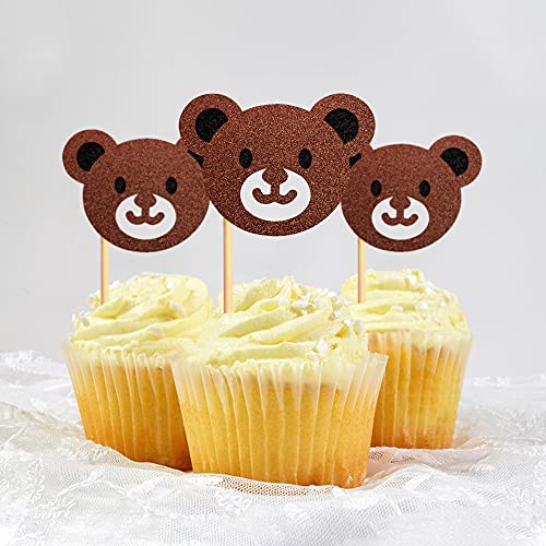 30 Stück Bären Cupcake Topper, süßer Bär, Cupcake Dekorationen, Kinderparty, Babyparty, Tiere, Motto-Feier, Geburtstag, Party Dekorationen