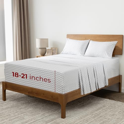 Mellanni Extra Deep Queen Sheets - 4 PC Iconic...