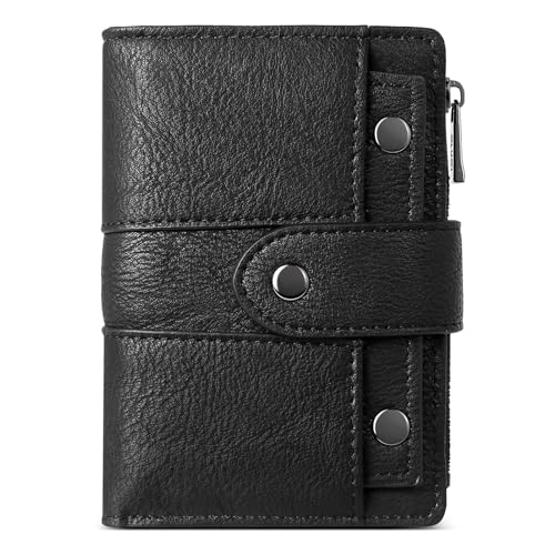 Image of CLUCI Small Wallet for Women Leather Slim Womens Wallet Bifold Multi Card Holder Organizer Designer with Removable ID Window, 1 Black, small, Bifold Wallet