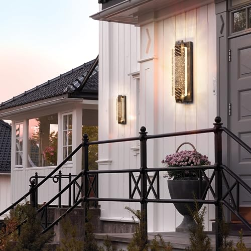 camuucci Dusk to Dawn Outdoor Wall Light, Sparkling Glow Porch Sconce - Image 2