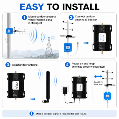 Image of Cell Phone Booster for Verizon, 5G 4G LTE Band 13 700MHz, Black