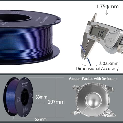Image of TINMORRY Galaxy PETG Filament 1.75, Rapid PETG 3D Printer Filament, Compatible with Bambu FDM 3D Printer, 1 KG 1 Spool, Galaxy Jewel Blue