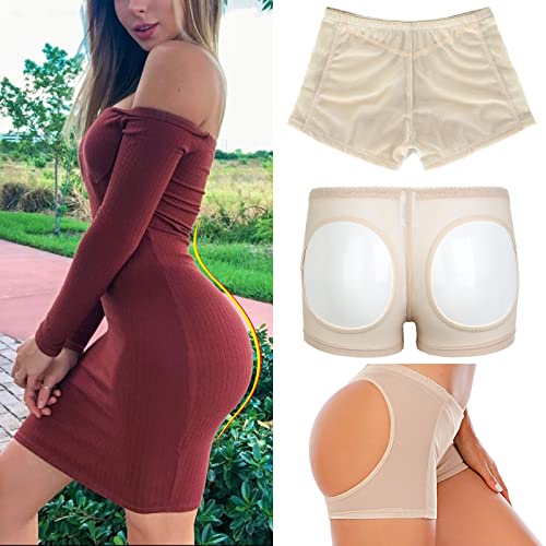 Image of Dulchany Women Butt Lifter Shapewear Hip Enhancer Control Panties | Seamless Butt Lifter Boy Shorts Booty Lifting Underwear for Women