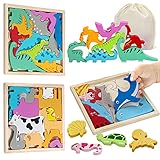 🧩【Materiales seguros】Son hechos de pinos de Nueva Zelanda y pintura a base de agua absolutamente seguras que son atóxicos para los niños.