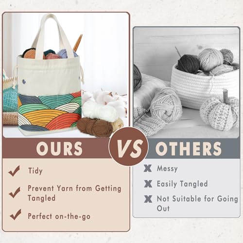 Togetrue TYBG008 Yarn Bag, Knitting Crochet Tote Bag, Yarn Storage Bags Organizer, Crochet Bags For Crocheting Project thumb #6