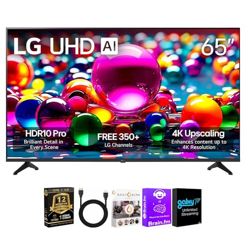 Image of LG 65 Inch Class UA77 Series LED AI 4K Smart webOS TV 2025 HDR WiFi Bluetooth Streaming Bundle with HDMI Cable and 12 Month CPS Protection Plan (65 inch)