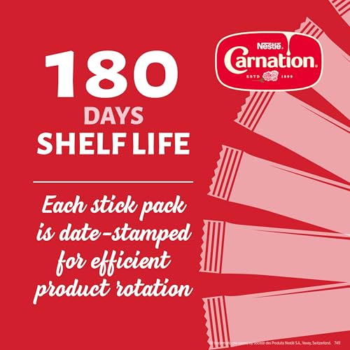 Image of Nestle Carnation Coffee Creamer Half and Half, Made with Real Dairy, 0.304 fl oz Liquid Stick Pack (Box of 240)
