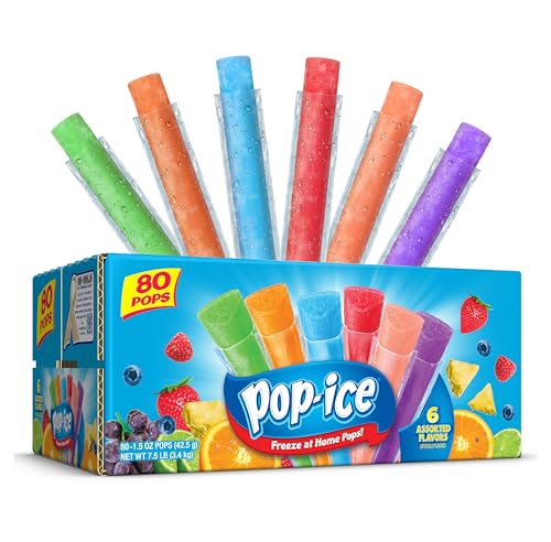 Image of Pop Ice Popsicle Freezer Pops, Ice Pop, Variety Pack, 80 Count