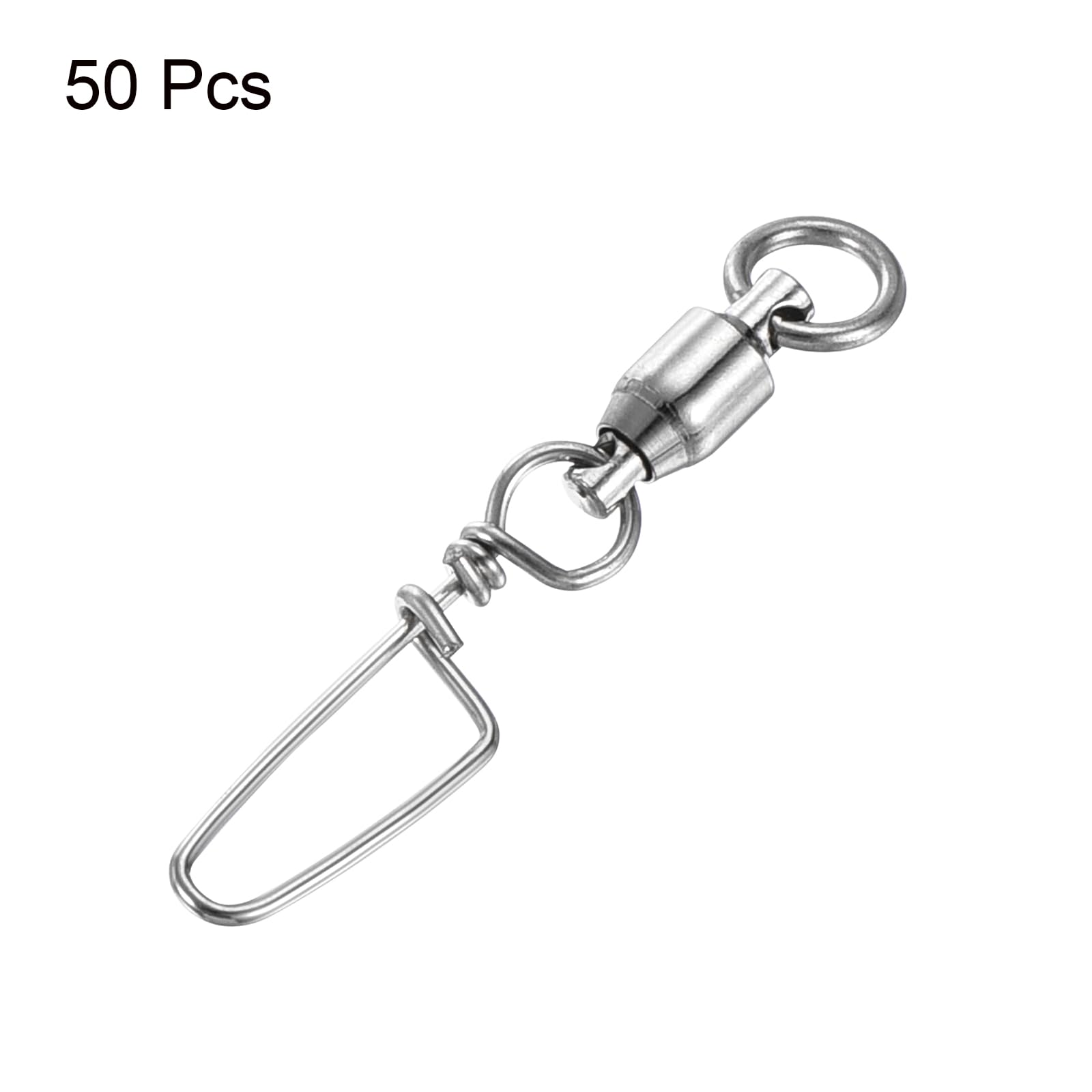 PATIKIL Fishing Snap Swivels, 50Pcs 15lbs Stainless Steel Ball Bearing Tackle for Saltwater Freshwater Fishing - Image 3