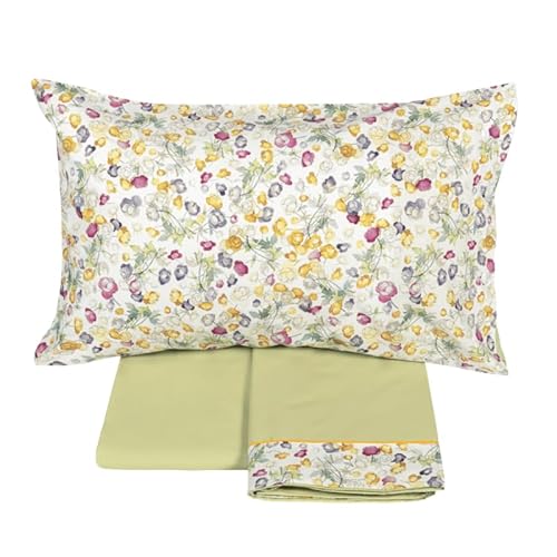 Fazzini completo lenzuola matrimoniali in Puro Percalle di Cotone art. Blooms