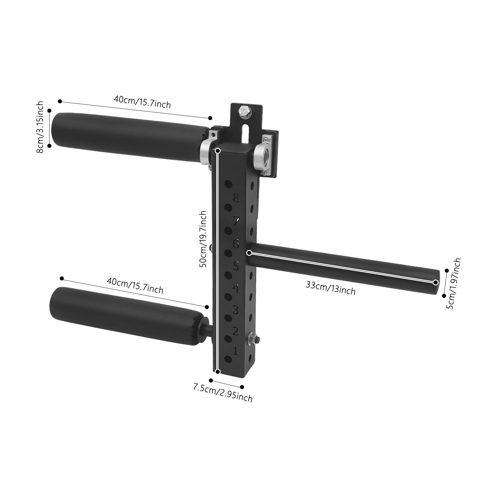 Beinverlängerungs- und Curl-Gerät 16mm - Sitzende Beinmaschine mit 8 Verstellpositionen für Oberschenkel & Beinbeuger, Geeignet für Zuhause & Fitnessstudio