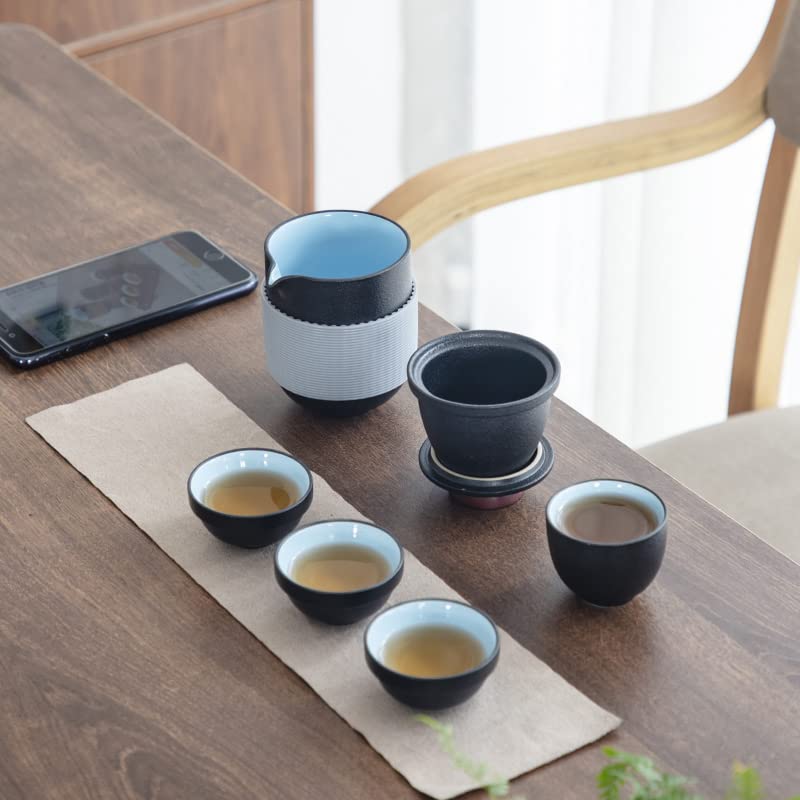 Set da tè Cinese da Viaggio Gaiwan Infusori Portatili Cerimonia Set da tè in Ceramica Tazza da tè Strumenti Completi Regalo Tea Kitchen Teaware