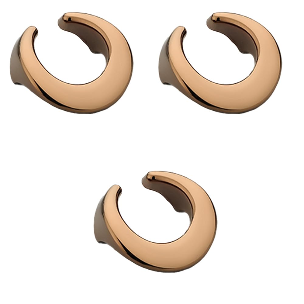 pvd rose gold finish drawer knob zinc material cabinet pull handle, modern round furniture hardware for kitchen, cupboard, durable smooth for home decor use indoors - pack of 3