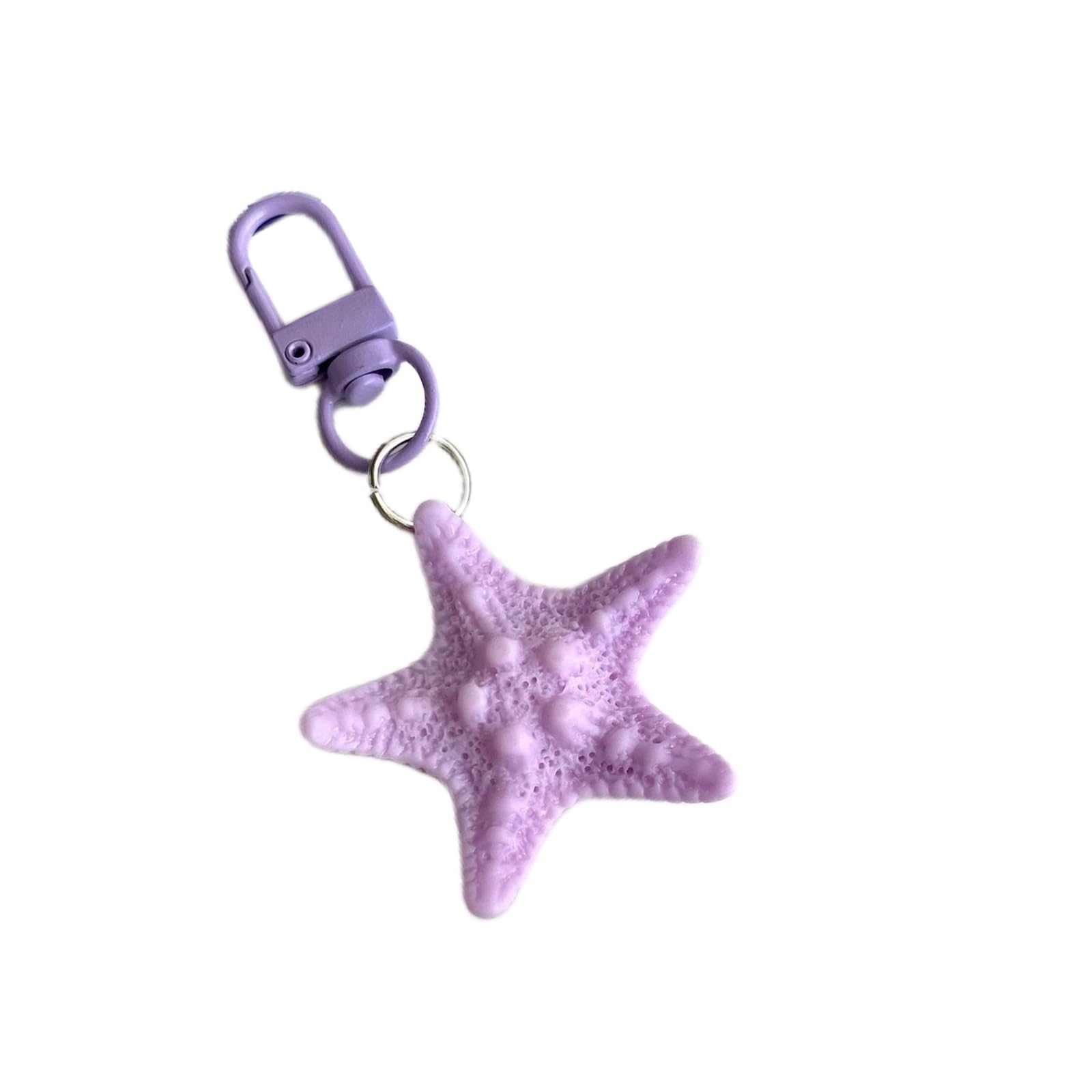 Tsophreniq Sea Star Shaped Keychain Starfishes Pendant Keyring Couple Chain Detachable Phone Lanyard Decoration for Backpack Multicolored Starfishes Holder