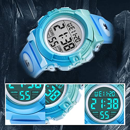 Image of Kids Watch,Boys Watch for 3-15 Year Old Boys,Digital Sport Outdoor Multifunctional Chronograph LED 50 M Waterproof Alarm Calendar Analog Watch for Children with Silicone Band,Kids Gift