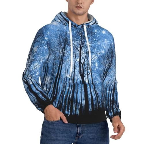 Sweat à capuche homme ciel étoilé : le pull manches longues stylé contre la fraîcheur