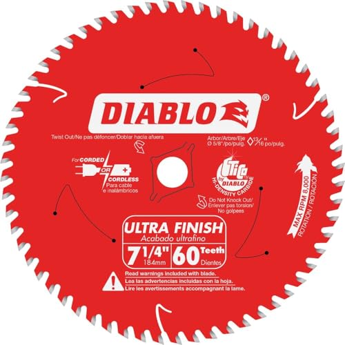 Freud D0760X Diablo Ultra Finish Saw Blade ATB 7-1/4-Inch by 60t 5/8-Inch Arbor