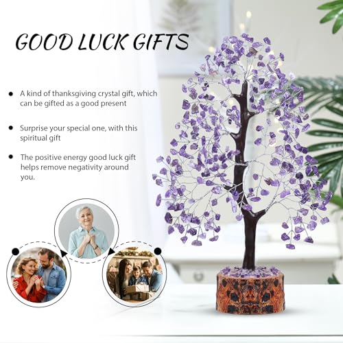 PYOR Amethyst Crystal, Artificial Tree, Crystals And Stones, Desk Decorations for Women Office Feng Shui Decor - Image 3