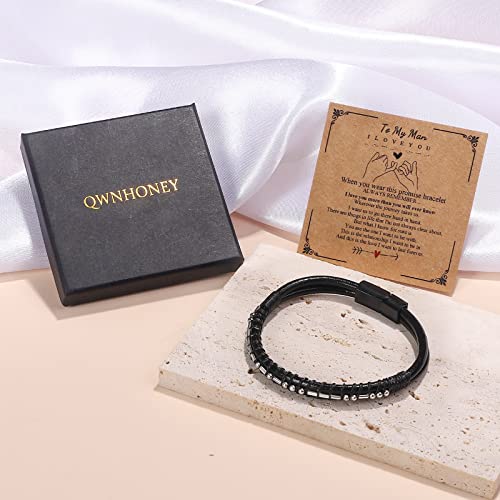 Pulsera para Hombre Código Morse Cuero 7.5 in miniatura 6