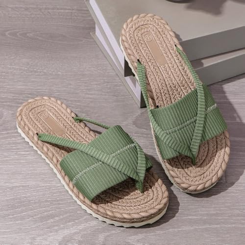 Geerta Espadrilles Flip Flop Barefoot Beach Slippers for Women – Lightweight Cute Kawaii Flat Water Sandals, Non-Slip Open Toe Thong, Dressy Chunky Summer Vacation Shoes for Hawaii Travel Spa & Bath2