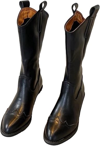 pointed toe mid calf boots