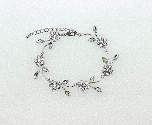 Image of Faship Gorgeous Rhinestone Crystal Floral Necklace Earrings Set