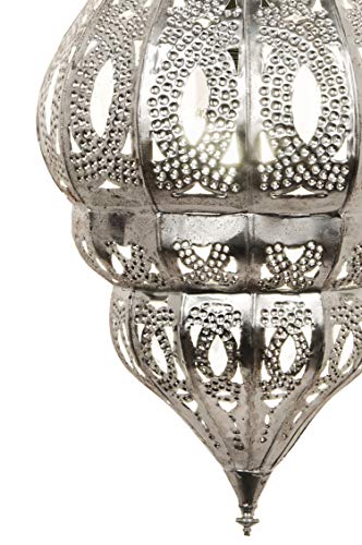 Orientalische Lampe Pendelleuchte Silber Djamir 47cm E27 Lampenfassung | Marokkanische Design Hängeleuchte Leuchte aus… – Bild 6