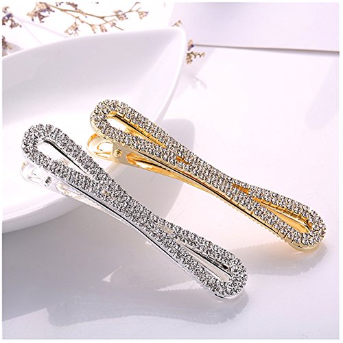 Fashion 2Pcs Bling Women Girls Full Rhinestone Hair Clips miniatura 3