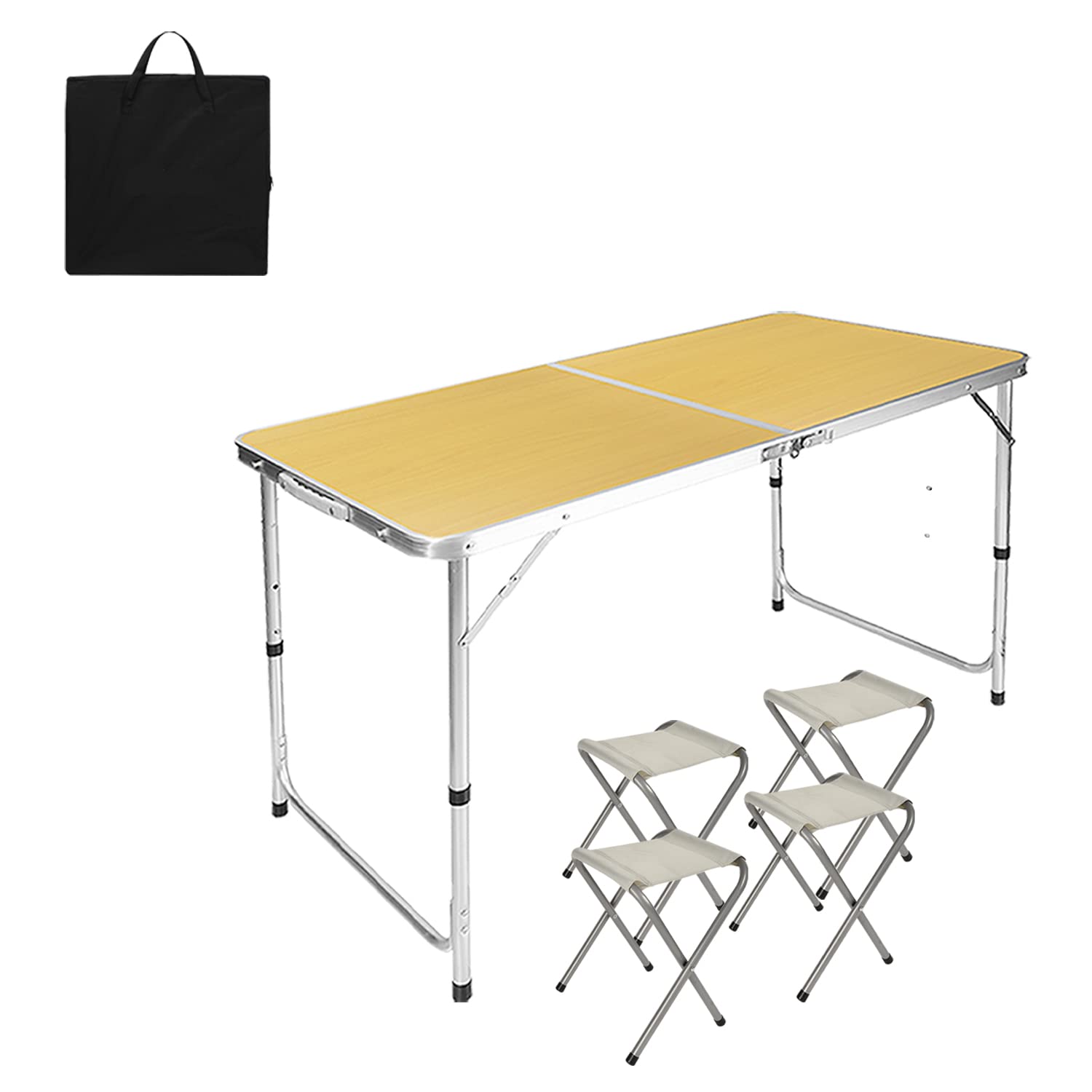 ヴェストランド　アウトドア　テーブル　高さ調整可能 ストレージ付きアウトドアテーブル 120cm×60cm | キャンプ用