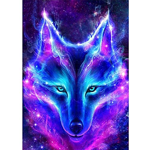 Diamond painting,diy 5d diamond painting glow wolf kits for adult…