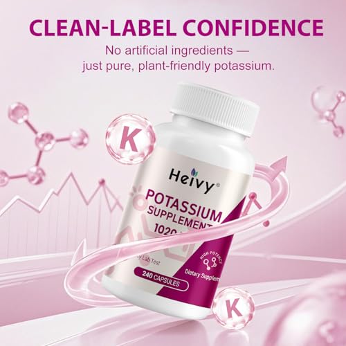 Image of Heivy Potassium Supplement 1020 mg, 240 Vegetarian Capsules