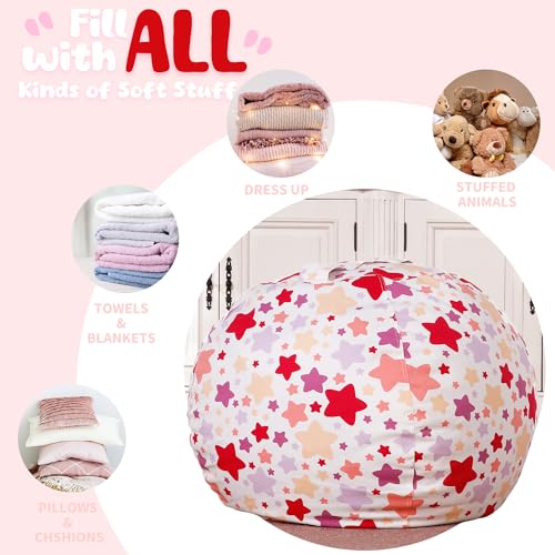 image for WEKAPO Stuffed Animal Storage Bean Bag Chair Cover for Kids | Stuffabl
