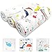 SaponinTree Muselina Manta Bebé, Paquete de 3 Mantas Swaddle Bebé de Envoltura de Muselina para Bebé Bambú Algodón Bebé Chica o Baby Boy Mantas Swaddle, 110x120 cm
