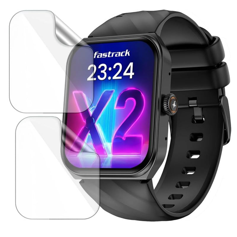Image of 2 Pack| Smartwatch Screen Protector for Fastrack Limitless X2 |1.91 inch| | Flexible TPU Film, 9H Scratch Resistant, Bubble Free Installation - Not Tempered Glass