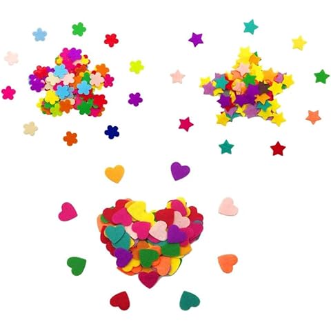 Luhaomisky 300pcs Multi Color Mini Felt Flower Heart Star Embellishments DIY Craft Decoration Small in Size and Light in Weight Easy to Use,Scrapbooking Embellishments Cover