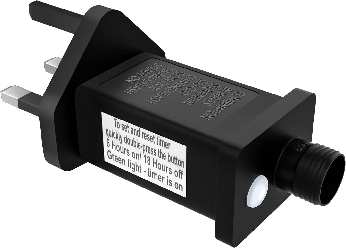 BOLWEO 31V Transformer Plug for Christmas Lights, LED Transformer Power Supply Adapter with 8 Modes,Timer,Memory,IP44 for Christmas Tree Lights,Net Lights,Icicle Lights