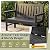 Flamaker HDPE Outdoor Garden Bench,2-Person Heavy Duty Ergonomic Outside Benches Weatherproof with 700 lbs Capacity,Ideal for Patio, Porch, Backyard, Black