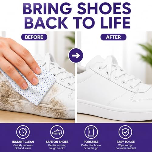 Air Jungles Bundle –Glass Cleaner Wipes for Auto Window Mirror 70 Coun, and Shoe Sneaker Cleaning Wipes, Dual-Textured Kick Clean for Leather, Suede, Boots - Image 8