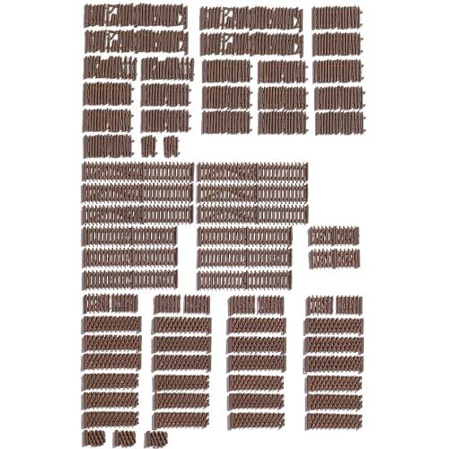 NOCH Gartenzäune, 72 Teile Modellbauzäune, braun-grau für die Spurweite TT, 200 cm Gesamtlänge ideal für Blumenbeete
