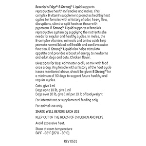 Revival Animal Health Breeder’s Edge – B Strong – B Vitamin, Iron and Mineral Supplement – Vitamin B for Dogs, Cats, Puppies & Kittens – 8 oz Liquid
