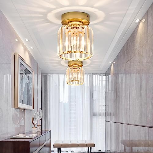 Image of ATORSE Led Ceiling Lights Fixture Semi Flush Mount Chandelier Lighting Housewarming Aureate Round