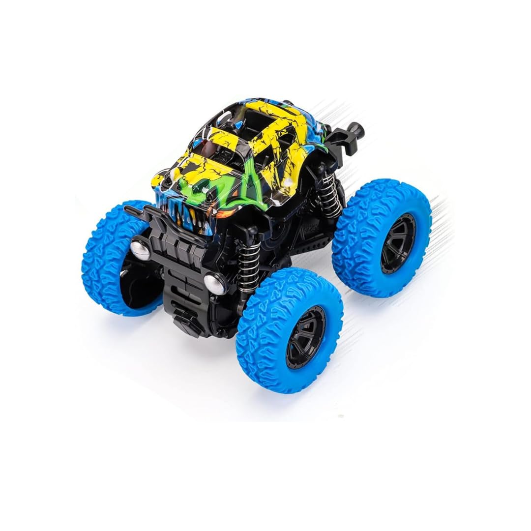 D-Power - Friction Stunt Monster Truck - Blue | Inertia Drive, Safe for Kids, Great Gifts | 3+