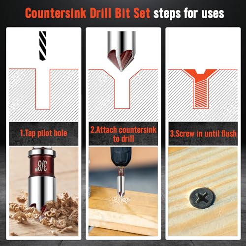 Pylevemv M001 5Pcs Countersink Drill Bit Set thumb #3