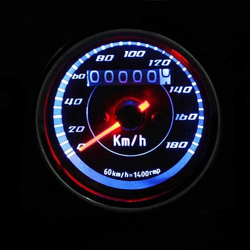 Amazon.co.jp: VISPREA スピードメーター 機械式 12V 180km/h バイク用