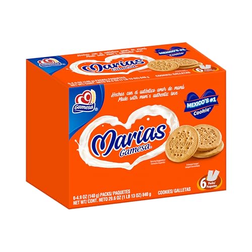 Gamesa Marias Cookies 4.9oz Sleeves, 29.6oz Total (Pack of 6) (Packaging May Vary)
