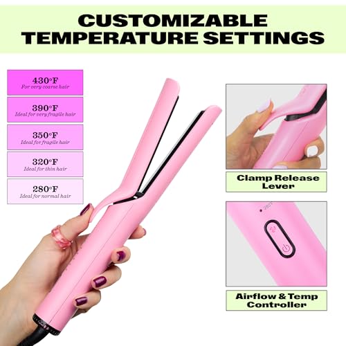 Plancha de pelo 2 en 1 con placas cerámicas y turmalina rosa miniatura 4