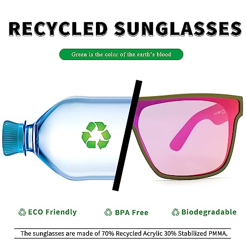 Image of GLINDAR Oversized Square Polarized Sunglasses for Men Women, One Piece Shield Shades UV400 Protection